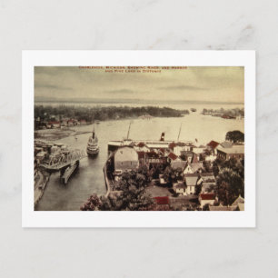 Charlevoix, Michigan, Show River and Harbour Postkarte