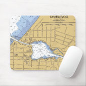 Charlevoix, runder See-Seediagramm Mousepad MI (Mit Mouse)