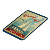 Charlevoix Sailboat Vintage Reise Michigan Magnet (Linke Seite)