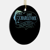 Charlevoix-See Fischen Familie Michigan Keramik Ornament (Rechts)