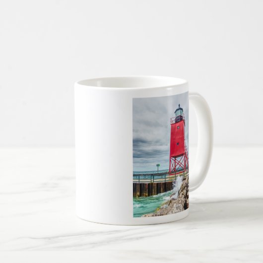 Charlevoix South Pierhead Lighthouse Kaffeetasse (VorderseiteRechts)