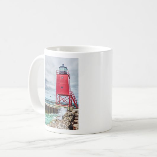 Charlevoix South Pierhead Lighthouse Kaffeetasse (Vorderseite Links)