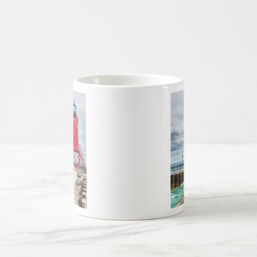 Charlevoix South Pierhead Lighthouse Kaffeetasse (Mittel)