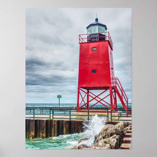 Charlevoix South Pierhead Lighthouse Poster (Vorne)