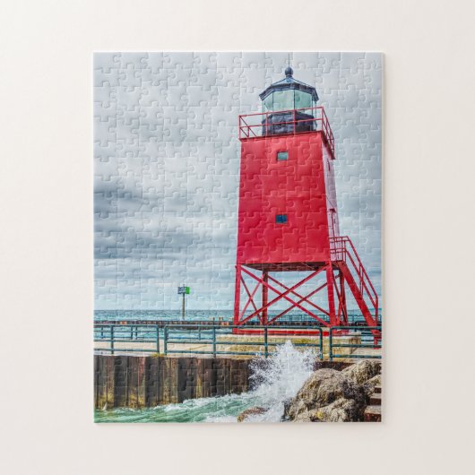 Charlevoix South Pierhead Lighthouse Puzzle (Vertikal)