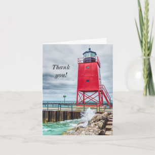 Charlevoix South Pierhead Lighthouse Vielen Dank Dankeskarte