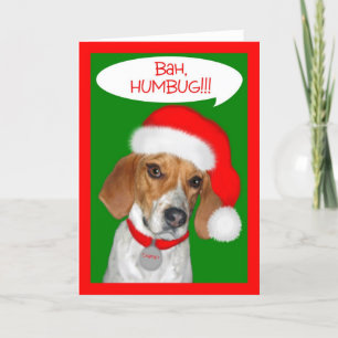 Charley Hunde-Reihe Bah Humbug-Kleidung und Feiertagskarte