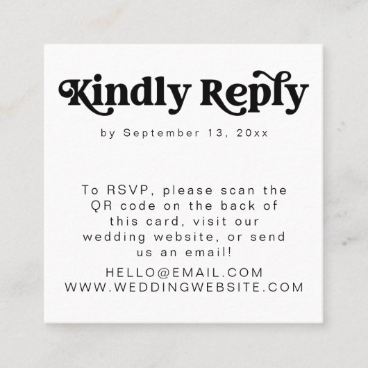 CHARLI Retro Groovy 70s QR Code UAWG Square Card Quadratische Visitenkarte (Vorderseite)