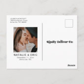 CHARLI Retro Modernes Foto Save the Date Postkarte (Rückseite)