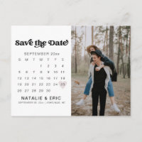 CHARLI Retro Modernes Foto Save the Date Postkarte