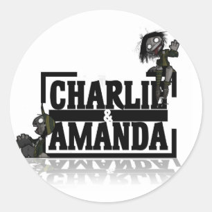 Charlie & Amanda Lrg Logo-Aufkleber Runder Aufkleber
