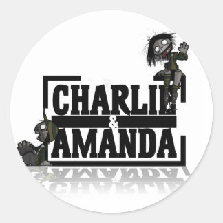 Charlie & Amanda Lrg Logo-Aufkleber Runder Aufkleber