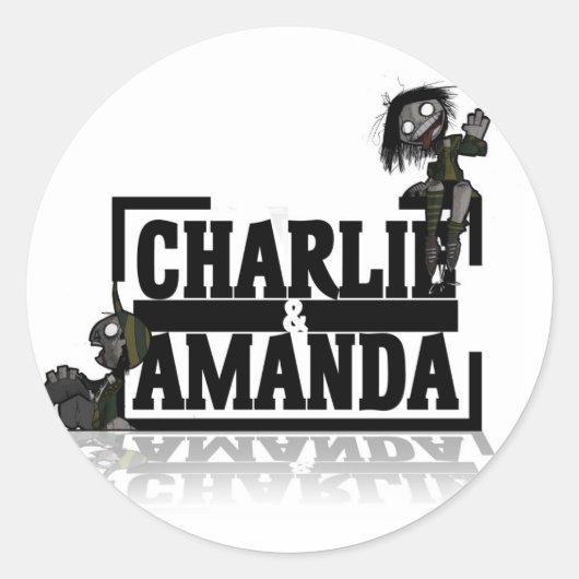 Charlie & Amanda Lrg Logo-Aufkleber Runder Aufkleber (Vorderseite)