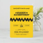 Charlie Brown Birthday Einladung (Stehend Vorderseite)