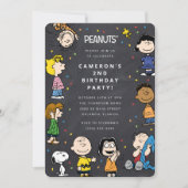 Charlie Brown & Gang Chalkboard Confetti Birthday Einladung (Vorderseite)