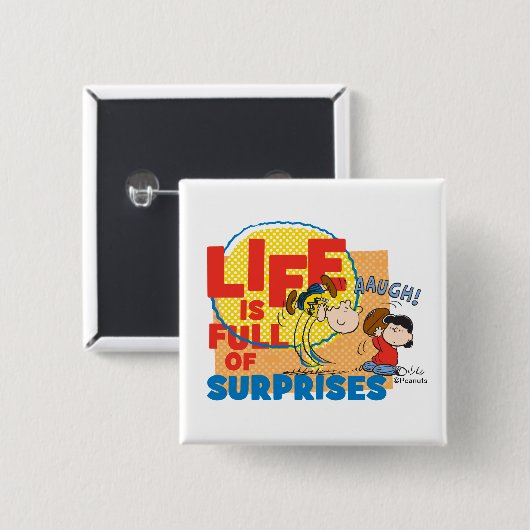 Charlie Brown & Lucy - Das Leben ist voller Überra Button (Vorne & Hinten)