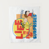 Charlie Brown & Lucy - Das Leben ist voller Überra Wandteppich (Vorderseite)