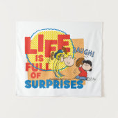 Charlie Brown & Lucy - Das Leben ist voller Überra Wandteppich (Vorderseite (Horizontal))