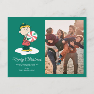 Charlie Brown Peppermint Candy Feiertagspostkarte