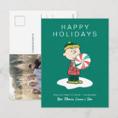 Charlie Brown Peppermint Candy Feiertagspostkarte (Vorne/Hinten)
