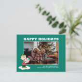 Charlie Brown Peppermint Candy Feiertagspostkarte (Stehend Vorderseite)