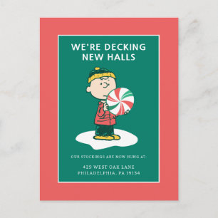 Charlie Brown Pfefferminzbonbon Feiertagspostkarte