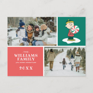 Charlie Brown Pfefferminzbonbon Feiertagspostkarte