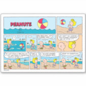 Charlie Brown & Sally am Strand Aufkleber (Vorderseite)