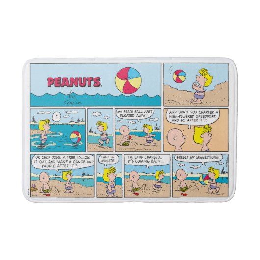 Charlie Brown & Sally am Strand Badematte (Vorderseite)