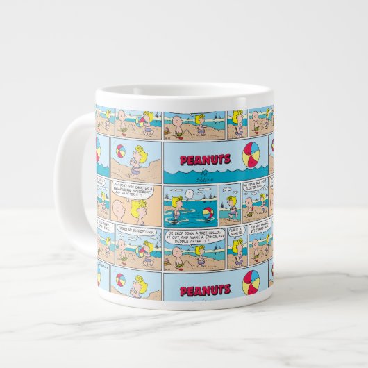 Charlie Brown & Sally am Strand Jumbo-Tasse (Vorderseite Links)