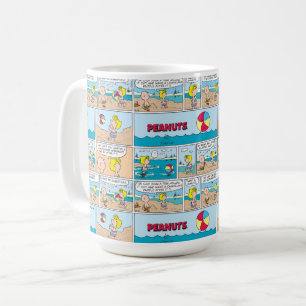 Charlie Brown & Sally am Strand Kaffeetasse