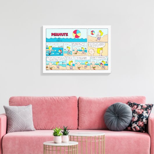 Charlie Brown & Sally am Strand Leinwanddruck (Insitu (Wohnzimmer))