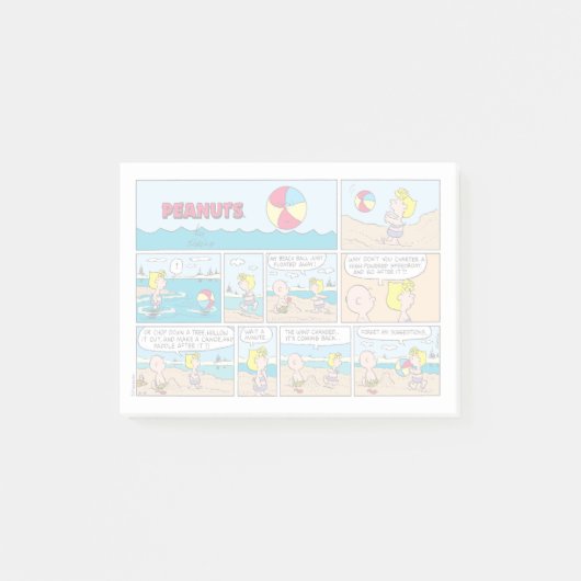 Charlie Brown & Sally am Strand Post-it Klebezettel (Vorderseite)