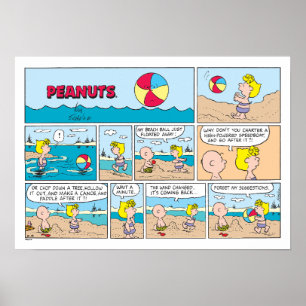 Charlie Brown & Sally am Strand Poster