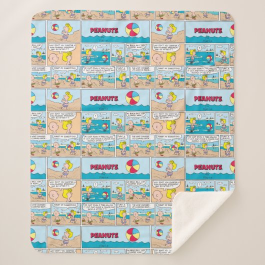 Charlie Brown & Sally am Strand Sherpadecke (Vorderseite)