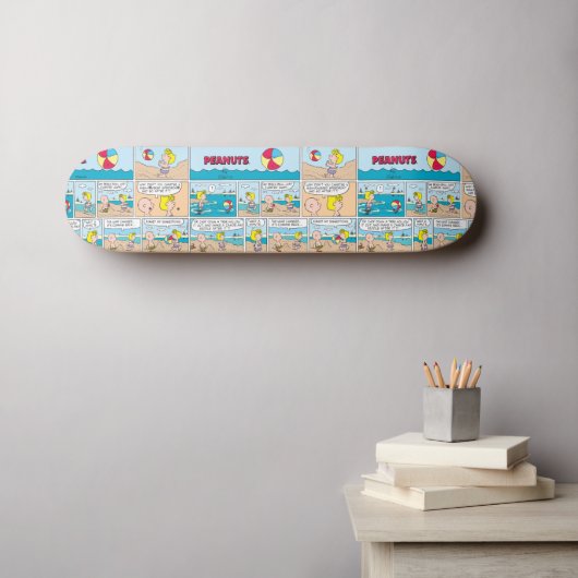 Charlie Brown & Sally am Strand Skateboard (Wandkunst (Horz))