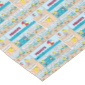 Charlie Brown & Sally am Strand Tischdecke (Schrägansicht)