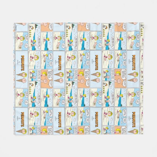 Charlie Brown & Sally Ice Cream am Strand Fleecedecke (Vorderseite (Horizontal))