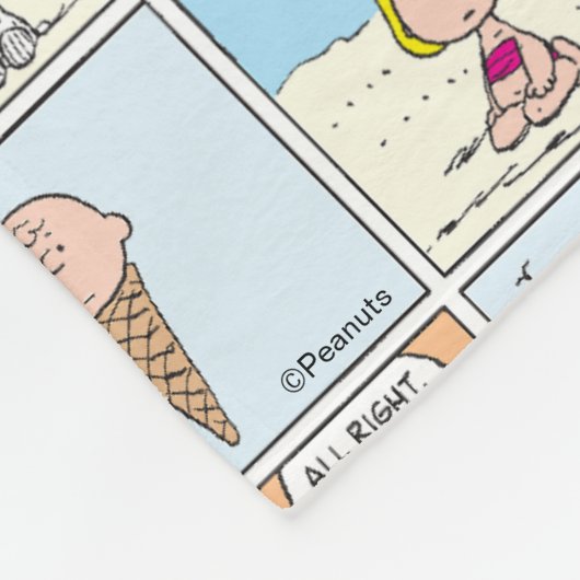 Charlie Brown & Sally Ice Cream am Strand Fleecedecke (Ecke)