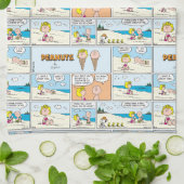 Charlie Brown & Sally Ice Cream am Strand Geschirrtuch (Gefaltet)