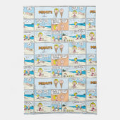 Charlie Brown & Sally Ice Cream am Strand Geschirrtuch (Vertikal)