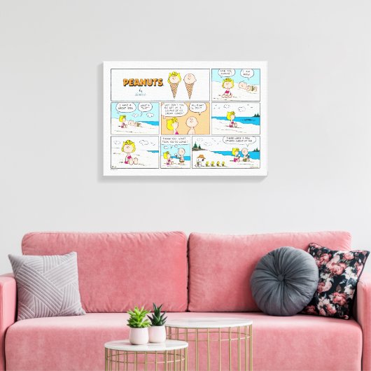 Charlie Brown & Sally Ice Cream am Strand Leinwanddruck (Insitu (Wohnzimmer))