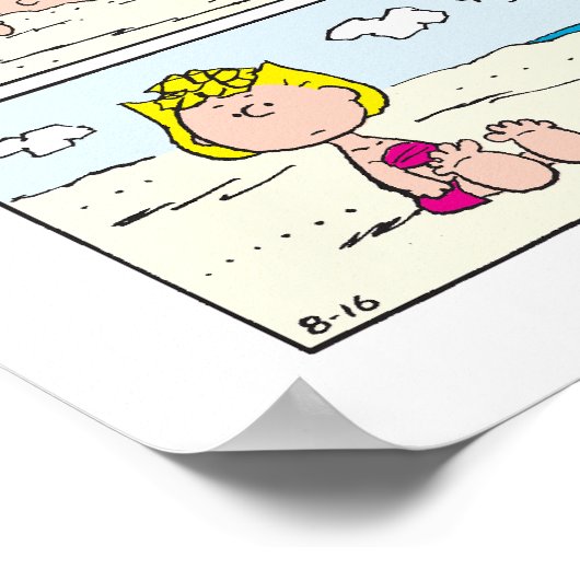 Charlie Brown & Sally Ice Cream am Strand Poster (Ecke)