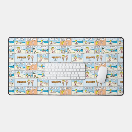 Charlie Brown & Sally Ice Cream am Strand Schreibtischunterlage (Tastatur & Maus)