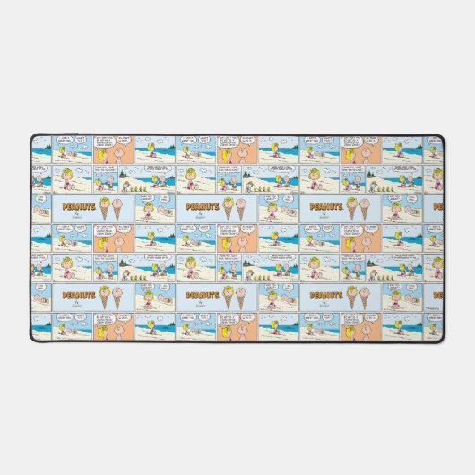 Charlie Brown & Sally Ice Cream am Strand Schreibtischunterlage (Vorderseite)