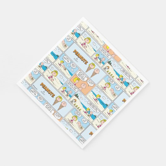 Charlie Brown & Sally Ice Cream am Strand Serviette (Ecke)