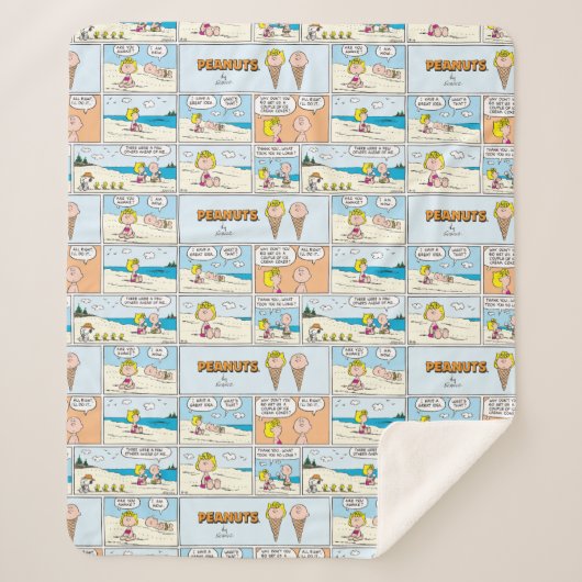 Charlie Brown & Sally Ice Cream am Strand Sherpadecke (Vorderseite)