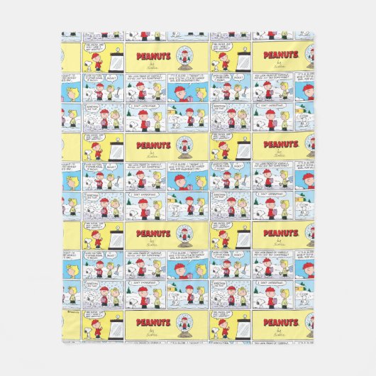 Charlie Brown | Schneekugel Fleecedecke (Vorderseite)