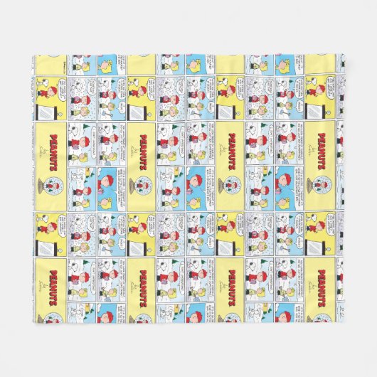 Charlie Brown | Schneekugel Fleecedecke (Vorderseite (Horizontal))