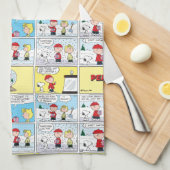 Charlie Brown | Schneekugel Geschirrtuch (Viertel Falte)